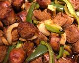 Bite Sized Baked Sausages with Peppers and Onions recipe step 5 photo