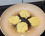 A picture of step 2 of Courgette pancakes with feta & honey.