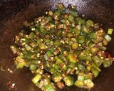 A picture of step 6 of Vendaikkai fry(lady's finger).