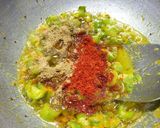 A picture of step 4 of Kathiyawadi Thali.
