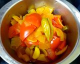 A picture of step 11 of Idly with sambar (without dal) for breakfast.