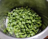 A picture of step 1 of Beans cooked with flavoured dal (Beans paruppu usli).