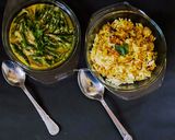 A picture of step 11 of Hyderabadi style Soya Nuggets ki Biryani and Safed Mirchi ki Salan.