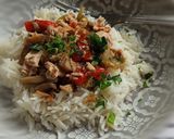 Pirított gombás, paprikás tonhal, rizzsel recept fázis 3 fotója