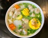 Hình bước làm 2 của món Canh củ quả há cảo
