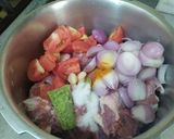 A picture of step 1 of Karahi Gosht.