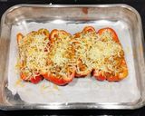 A picture of step 6 of Oven-Baked Stuffed Peppers with Textured Soy.