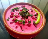 A picture of step 5 of Beetroot Raita.