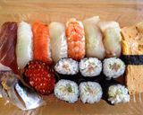 A picture of step 1 of Fried Rice with Sushi .