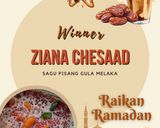 Gambar langkah 4 resipi Sagu pisang gula melaka.