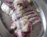 A picture of step 2 of Herb Roasted Lamb Rack with Juslie, Ruby Reduction & Mash Potato.