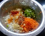 A picture of step 1 of Poha cheese bombs.