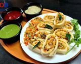 A picture of step 5 of Veg. Suji Rolls.