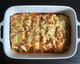 A picture of step 6 of Chicken Enchiladas.