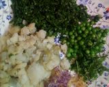 A picture of step 1 of Hara bhara (spinach) kabab.