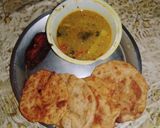 A picture of step 15 of Bong style flat bread with potato curry.