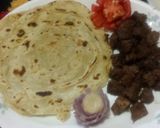 A picture of step 6 of Lacha paratha.