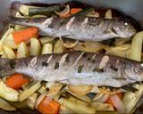 Pisztráng zöldségágyon 🐟🍋🥕🧅🥔🥒 recept fázis 6 fotója