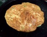 A picture of step 5 of Moong dal Chilla.