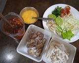 A picture of step 1 of Tom Kha with Soft Chicken Cartilage and Omelet - Keto.