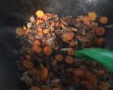 A picture of step 3 of Stir fried Potato, vege & meat.