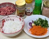 Foto langkah ke 1 dari resep 655. Pepes Daging Nasi - MPASI.