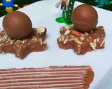 A picture of step 6 of Chocolate kaju katli with surprising chocolates sphere.