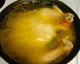 A picture of step 4 of Chicken Noodle Soup (from scratch).