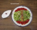 عکس مرحله 1 از دستور سالاد فصل با گردو همراه با سس ماست(رژیمی) 🌺