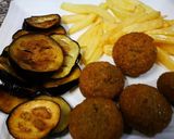 A picture of step 2 of Falafel sandwich||Falafel wrap.