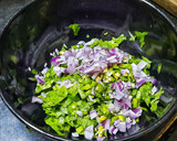 A picture of step 1 of Amaranth leaves paddu.