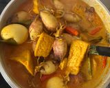 Foto langkah ke 5 dari resep Gulai cumi isi tahu + telor puyuh dan labu,kcng panjang.