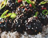 A picture of step 3 of Cheats Sticky Hoisin Meatballs.