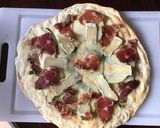 A picture of step 4 of California Farm Serrano Ham & Brie Pizza.