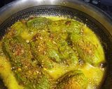 A picture of step 6 of Bharwa parwal ki sabji with besan.