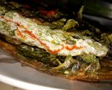 A picture of step 4 of Omelate with spinach.