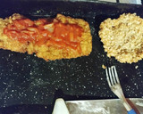 Foto del paso 7 de la receta: Milanesas de matambritos de cerdo a la napolitana, con puré de zapallo y papa 🤤✨