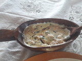 Salsa de crema de leche, cebolla verdeo y jamón 🙈