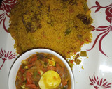 Fried couscous with spinach and egg saucematakin girki7 hoto