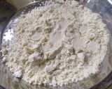 A picture of step 2 of Kharpudi Puri or Pudi stuffed with sweet fragrant besan.