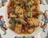 A picture of step 5 of Chicken Scarpariello.