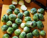 A picture of step 1 of Pan seared brussel sprouts.
