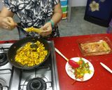 A picture of step 5 of Italian lasagna cannelloni filled with Indian paner tikka.