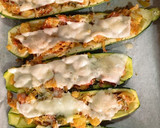 Foto del paso 6 de la receta: Calabacines rellenos de verduras con virutas de jamón