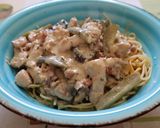 Pulykamellfilé Stroganoff módra recept fázis 5 fotója