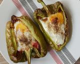 Foto del paso 3 de la receta: Pimiento verde con jamón, queso y huevo en Air fryer