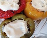 Foto del paso 6 de la receta: Pimientos rellenos con setas picadillo de pollo y salsa ranchera