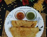 A picture of step 4 of Chana Dal Chilla.