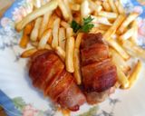 Sajttal sonkával töltött karaj főtt császár szalonnába csomagolva recept fázis 3 fotója