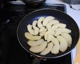 A picture of step 3 of Easy Apple Cake with a fry pan.